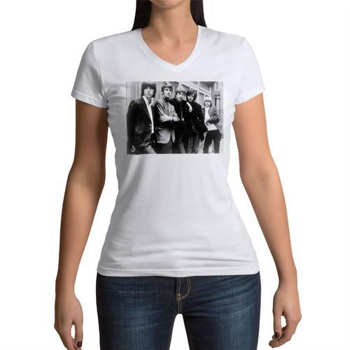 T-Shirt Femme Col V The Yardbirds Photo Vintage Eric Clapton Jimmy ... on Productcaster.