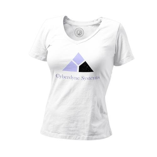 T-Shirt Femme Col V Cyberdyne Systems Geek Science Fiction Film on Productcaster.