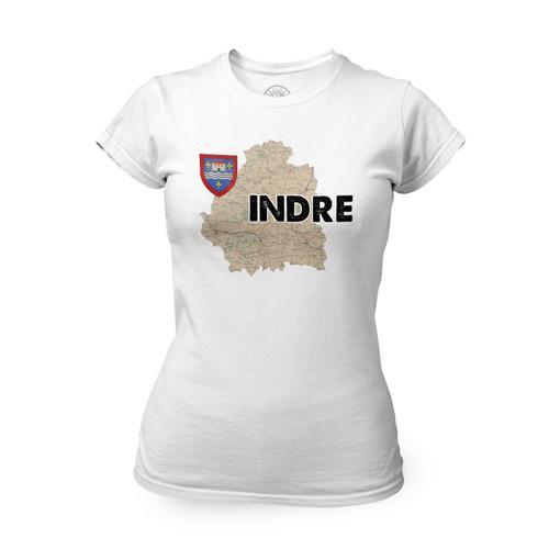 T-Shirt Femme Col Rond Indre 36 Département Cheateauroux Carte Anci... on Productcaster.