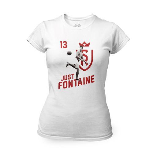 T-Shirt Femme Col Rond Just Fontaine Vintage Footballeur Foot Star on Productcaster.