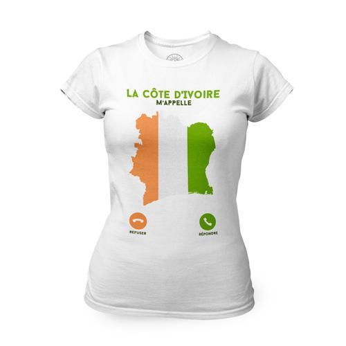 T-Shirt Femme Col Rond La Côte D'ivoire M'appelle Voyage Passion Cu... on Productcaster.