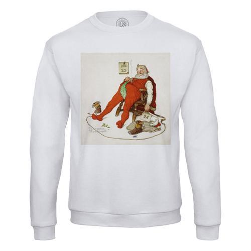 Sweat Shirt Homme Burn Out Pere Noel Norman Rockwell Noel Peinture on Productcaster.