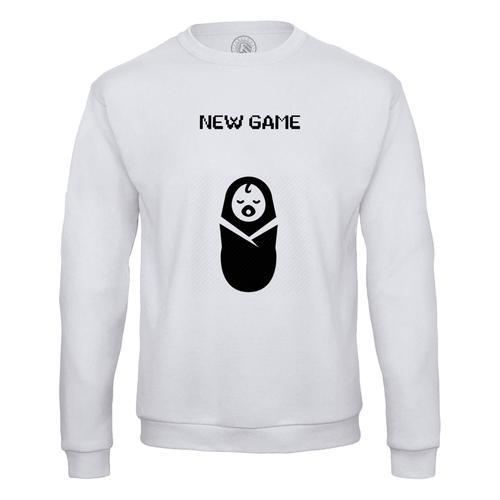 Sweat Shirt Homme New Game Bebe Jeux Video Gaming Humour Drole on Productcaster.