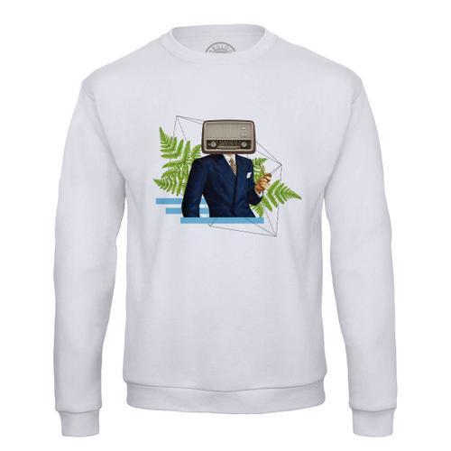 Sweat Shirt Homme Homme Radio Collage Art Surréalisme Humour on Productcaster.