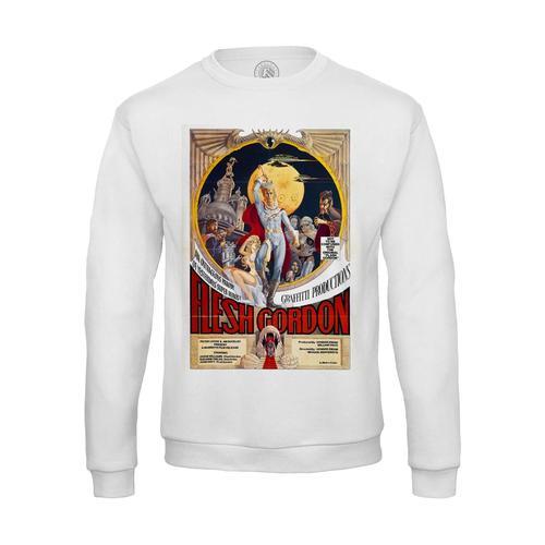 Sweat Shirt Homme Vieille Affiche Anglaise De Film Flesh Gordon Rét... on Productcaster.