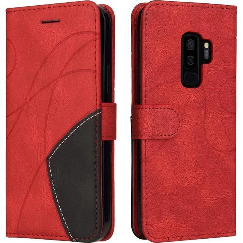 Coque Pour Samsung Galaxy S9 Plus, Etui En Cuir Pu Portefeuille Hou... on Productcaster.