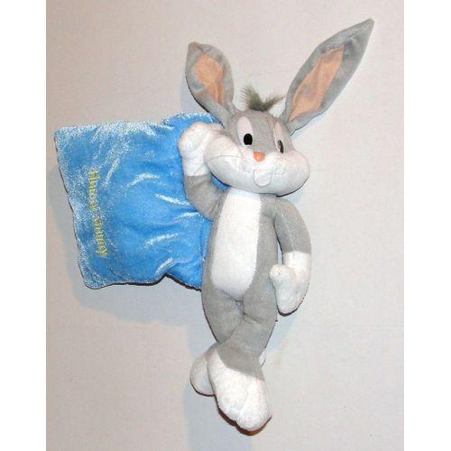 Peluche Bugs Bunny Le Lapin Sur Un Coussin Bleu Hunny Bunny Doudou ... on Productcaster.