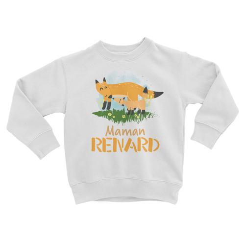 Sweatshirt Enfant Maman Renard Et Son Bébé Renard Dessin Illustration on Productcaster.