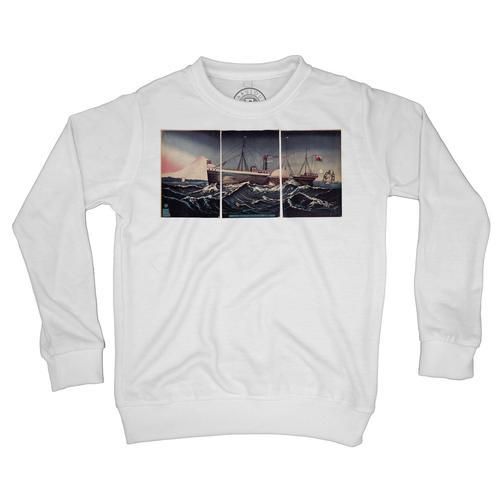 Sweat Shirt Enfant Estampe Japonaise 7 Triptyque Bateau Vapeur Roue... on Productcaster.