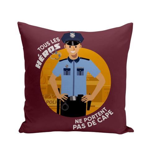 Housse De Coussin 40x40 Cm Les Vrais Héros - Policier Gendarme Métier on Productcaster.