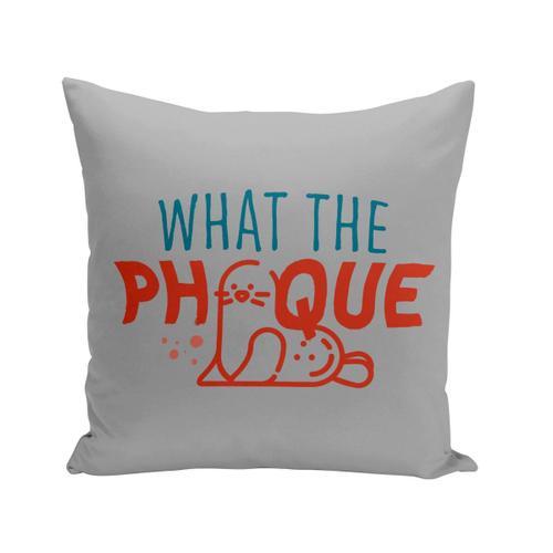 Housse De Coussin 40x40 Cm What The Phoque Jeu De Mot Anglais Humou... on Productcaster.