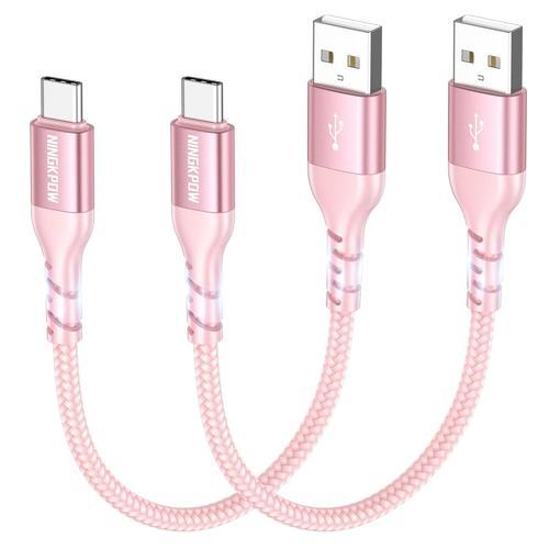 Rose Cable USB C Court 0.5M/Lot de 2 3.1A Cable USB C Charge Rapide... on Productcaster.