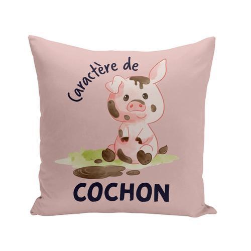 Coussin 40x40 Cm Caractère De Cochon Humour Expression on Productcaster.