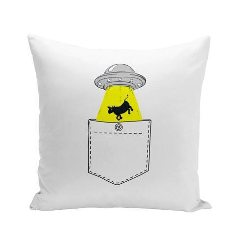 Coussin 40x40 Cm Poche Surprise Ovni Extraterrestre Vache Dessin on Productcaster.