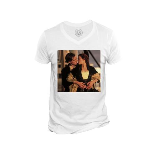 T-Shirt Homme Col V Titanic Leonardo Di Caprio Kate Winslet Cinema ... on Productcaster.