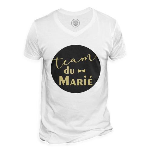 T-Shirt Homme Col V Team Du Marié Chic Mariage Marié Gentleman Art ... on Productcaster.