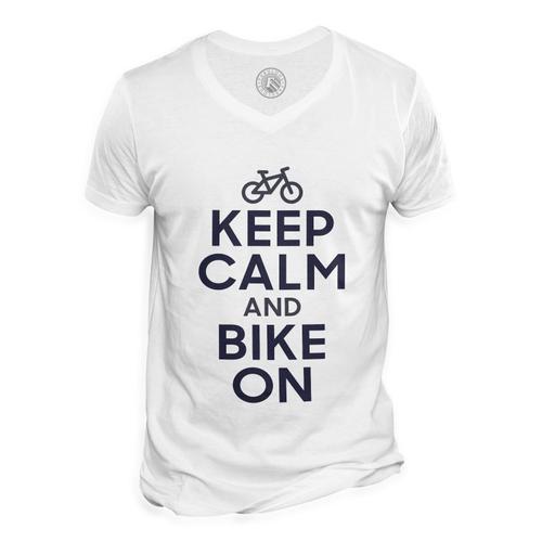 T-Shirt Homme Col V Keep Calm And Bike On Parodie Angleterre Sport ... on Productcaster.