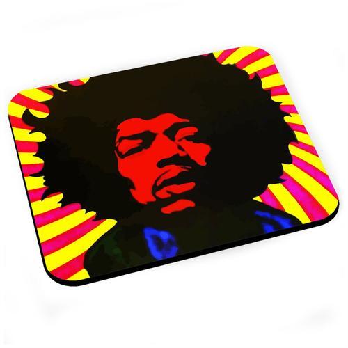 Tapis de Souris Jimi Hendrix Rock 70's Vintage Psychedelique Portrait on Productcaster.