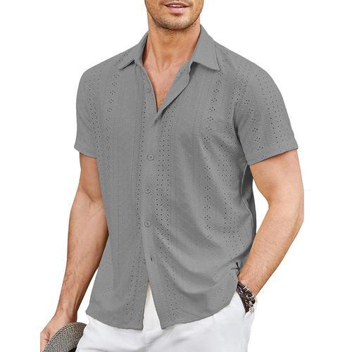 Chemise Hommes Plage De Sable Uni À Manches Longues Fit Grande Vête... on Productcaster.