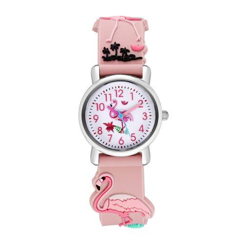 Montre De Dessin Flamant Rose Pour Enfants,Jolie Montre Pour Filles... on Productcaster.