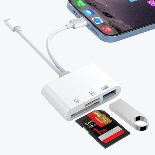 Lecteur de Carte SD pour iPhone/iPad, 3 en 2 Lightening + USB C ver... on Productcaster.