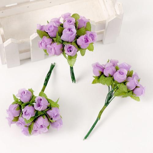 12 PCs/lot Mini Artificielle Rose Fleurs Bouquet Soie Faux Fleurs P... on Productcaster.