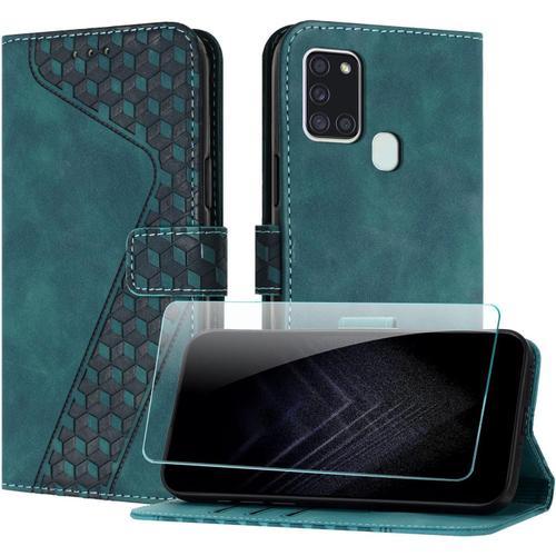 Coque Pour Samsung Galaxy A21s, Cuir Pochette De Portefeuille Avec ... on Productcaster.