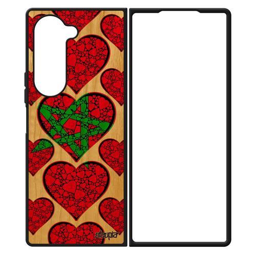 Coque Silicone Galaxy Z Fold 6 Bois Drapeau Maroc Marocain Coeur Co... on Productcaster.