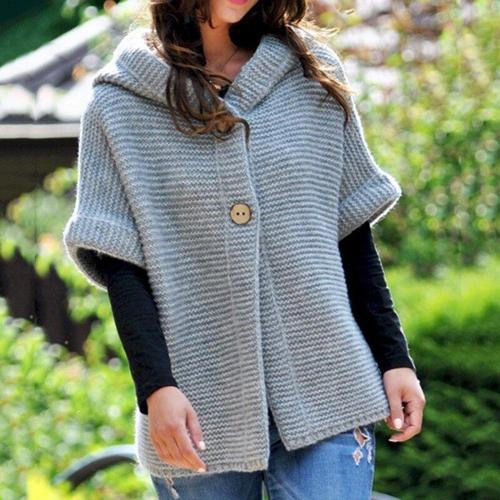 Cardigan À Capuche Pour Femmes, Pull En Tricot, Solide, Streetwear,... on Productcaster.