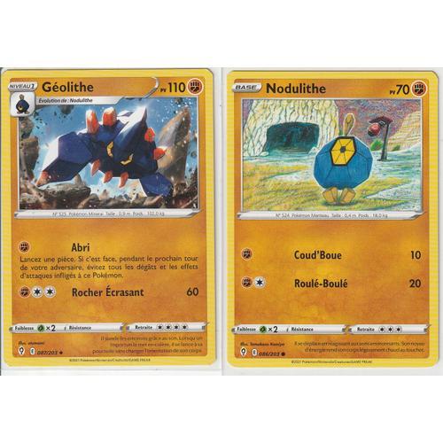 2 Cartes Pokemon - Géolithe 087/203 - Nodulithe 086/203 - Épée Et B... on Productcaster.