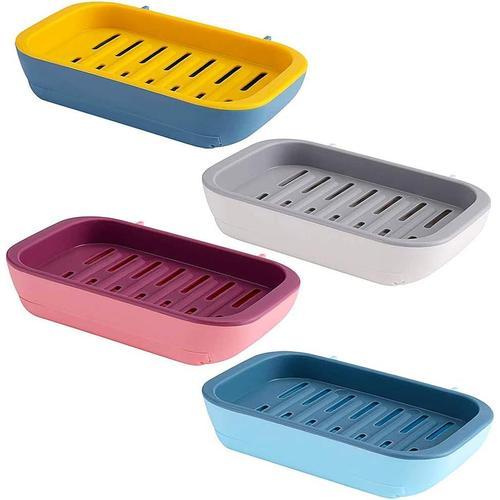 Boîte à Savon Lot de 4 Porte-Savons en Plastique Colorés Détachable... on Productcaster.