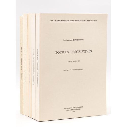 Notices Descriptives (2 Tomes En 5 Volumes - Complet) on Productcaster.