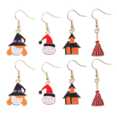 4 Paires De Boucles D'oreilles Pour Halloween, Accessoires De Bijou... on Productcaster.