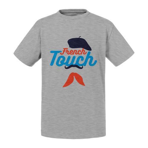 T-Shirt Enfant French Touch Moustache Beret Bébé on Productcaster.