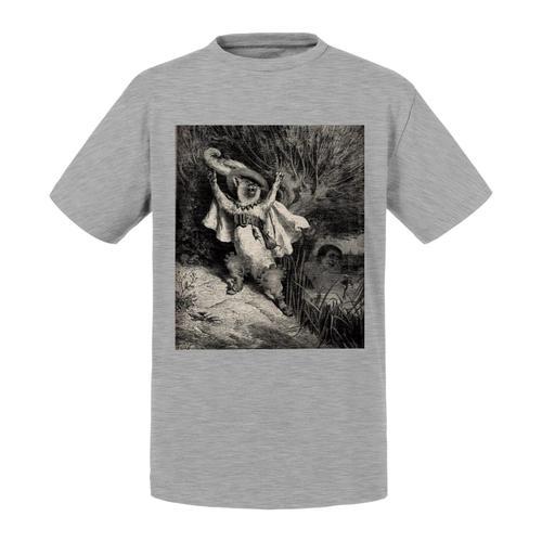 T-Shirt Enfant Le Chat Botte Conte Gustave Dore Gravure Illustration on Productcaster.