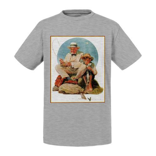 T-Shirt Enfant Peche Avec Grand Pere Peinture Norman Rockwell Etats... on Productcaster.