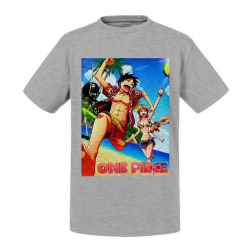 T-Shirt Enfant One Piece Luffy Jeux De Plage Nami Manga on Productcaster.