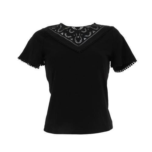 Tee Shirt Manches Courtes Morgan Doria Noir Mc Tee Noir on Productcaster.