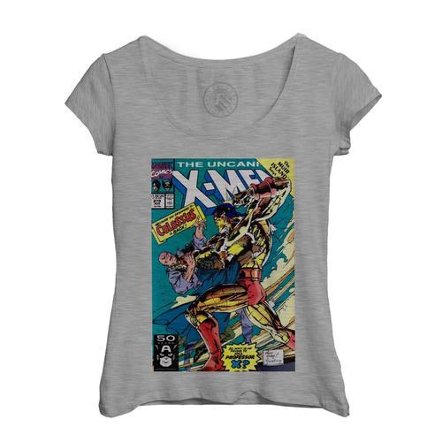 T-Shirt Femme Col Echancré X Men Marvel Couverture Bd Vintage Comics on Productcaster.