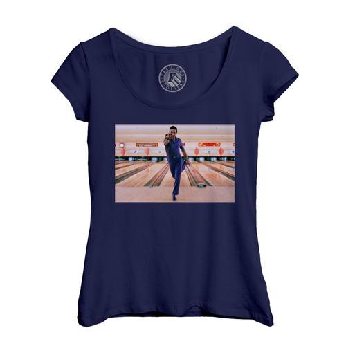 T-Shirt Femme Col Echancré Jesus The Big Lebowksi Bowling Cinema on Productcaster.