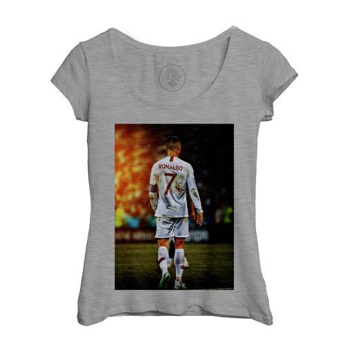 T-Shirt Femme Col Echancré Cristiano Ronaldo Cr7 Football Star Arri... on Productcaster.