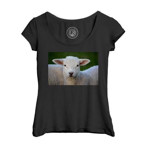 T-Shirt Femme Col Echancré Agneau Bebe Mouton Super Mignon Prairie ... on Productcaster.