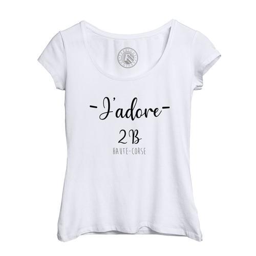 T-Shirt Femme Col Echancré J'adore 2b Corse Du Nord Departement Fra... on Productcaster.