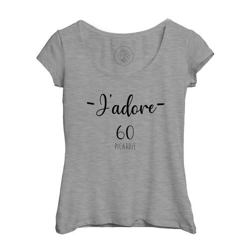 T-Shirt Femme Col Echancré J'adore 60 Picardie Departement France R... on Productcaster.