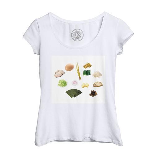 T-Shirt Femme Col Echancré Ramen Toppings Nourriture Japon Cuisine ... on Productcaster.