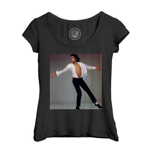 T-Shirt Femme Col Echancré Michael Jackson Danse 1989 Chanteur Pop ... on Productcaster.