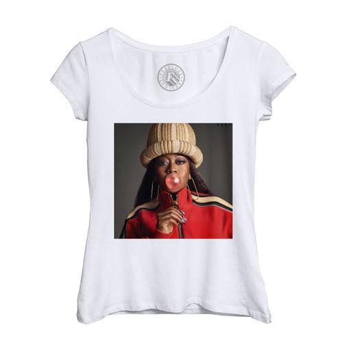 T-Shirt Femme Col Echancré Missy Elliott Rap Hip Hop Artist 2000 Ch... on Productcaster.