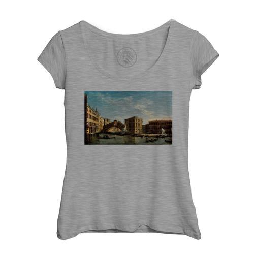 T-Shirt Femme Col Echancré Pont Et Canal Venise Canaletto Peinture ... on Productcaster.