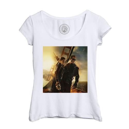 T-Shirt Femme Col Echancré Arnold Schwarzenegger Emilie Clarke Term... on Productcaster.