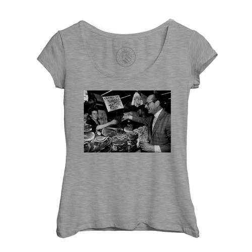 T-Shirt Femme Col Echancré Jacques Chirac Swag Vintage Jambon Presi... on Productcaster.